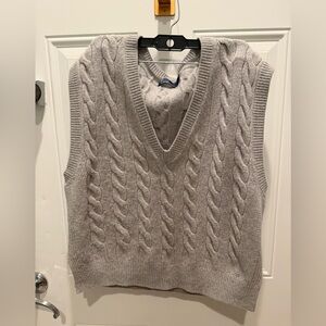 Polo by Ralph Lauren V-Neck Cable Knit Sweater Vest - Gray